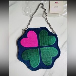 Harveys Seatbelt Lucky Hearts Shamrock Coin Purse-  NEW